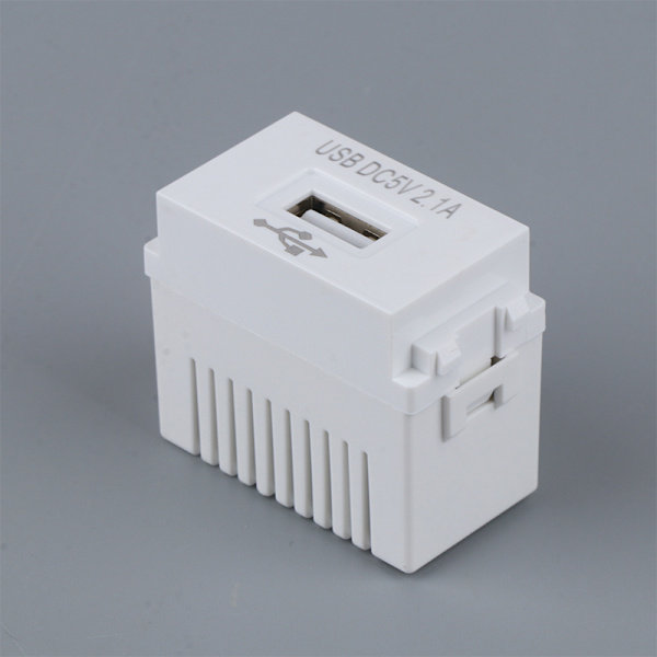 USB-strømmodul 220V 5V-transformator 2,1A USB-opladningsstik S White