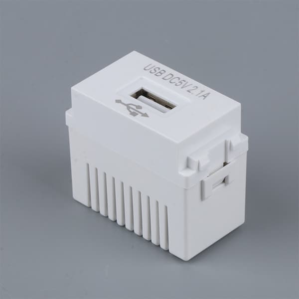USB-strømmodul 220V 5V Transformer 2.1A USB-opladningsstik S White