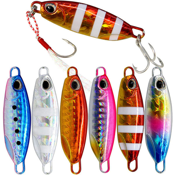 Metal Jig Spoon Lure Artificial Bait Shore Langsom Jigging Bas Fi multicolored 20g