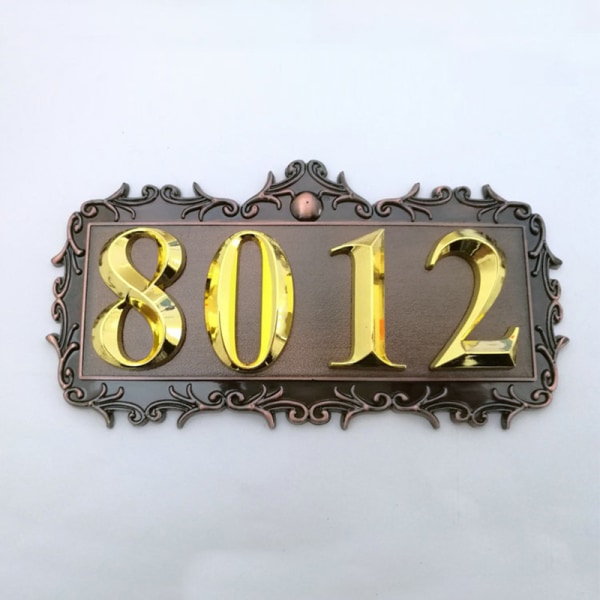 7 cm Moderne husnumre Plaque Number Cifre Sticker Plate Sig Gold 1