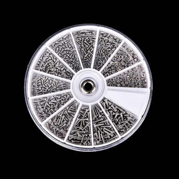 600st diverse fästelement Skruvar för watch glasögon urmake Silver 600Pcs