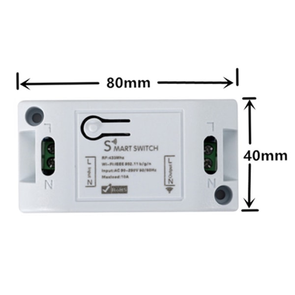 1st Smart Switch Timer DIY Trådlös Switch Röststyrning Smart White One Size