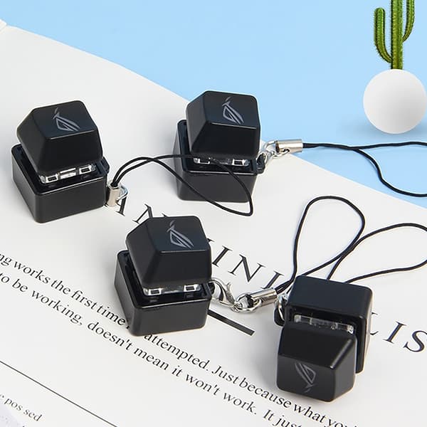 Merit +1 Muyu dekompression nøglering halskæde LED knap vedhæng Black one size