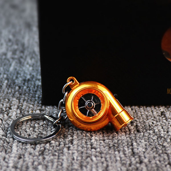 Elektrisk Mini Turbo Turbo Nyckelring Spinning Turbin Key Orange one size