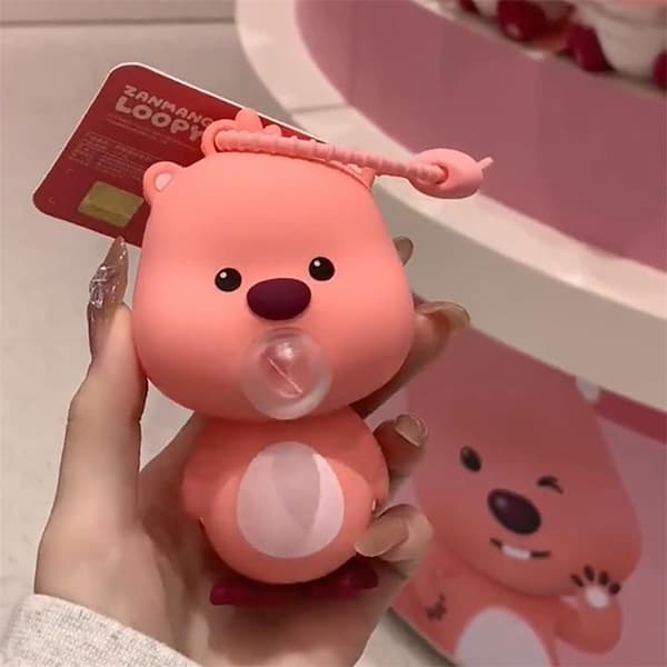 e Loopy Doll  Blæseboble Nøglering Taske Vedhæng Dekompression Til Pink one size