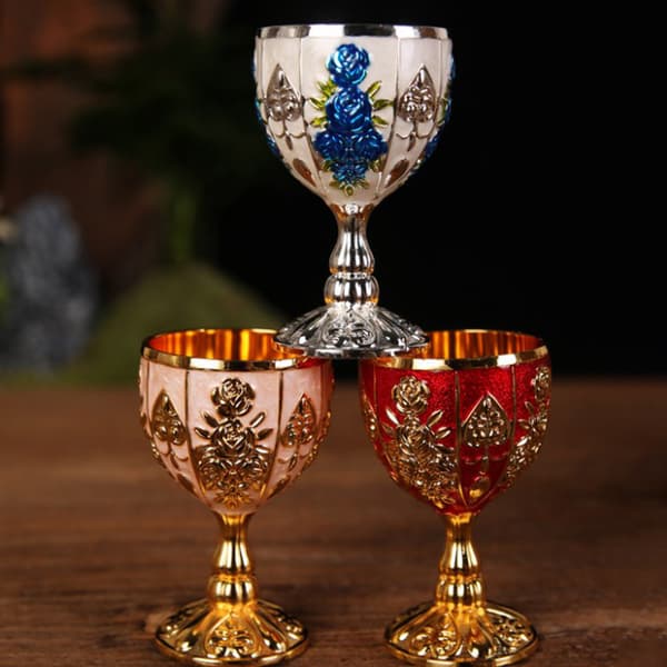 4st 30ML Retro Creative Small Beverage Wine Cup Gold European Multicolor 4Pcs