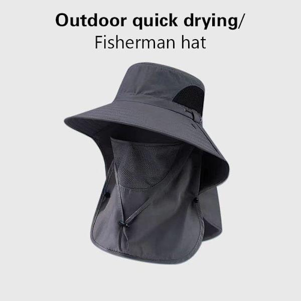 Mode Sommar Solhatt UV-Skydd Utomhus Andningsbar Avtagbar khaki