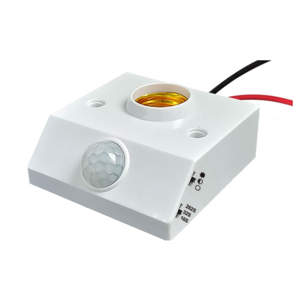 AC85-265V Automatisk Människokropps Infraröd IR-sensorlamphållare L White onesize