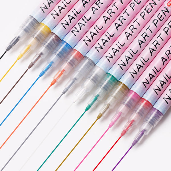 Nail Art Graffiti Pen UV-geelilakka vedenpitävä piirustusmaalaus White one size