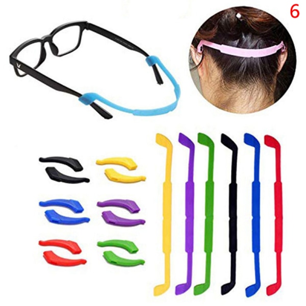 Silikon anti-skli øyebrille ørekroker holdere neseputer for E 6(18Pcs)