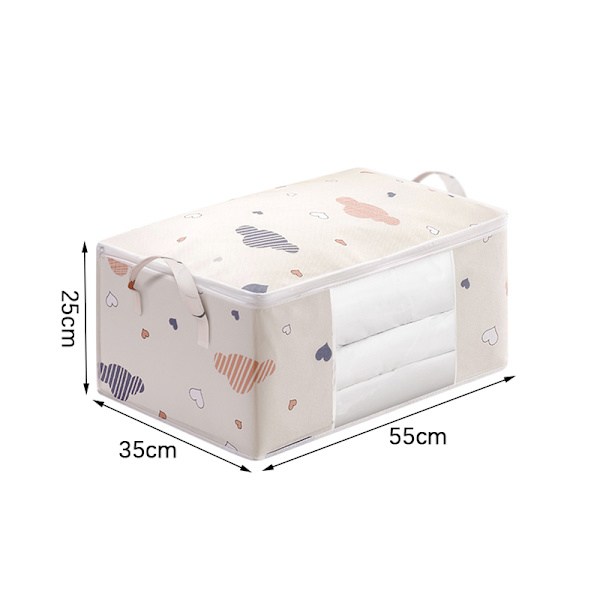 Quilt Förvaringsväska Kläder Sängväskor Polyestertyg Dustpr Beige S