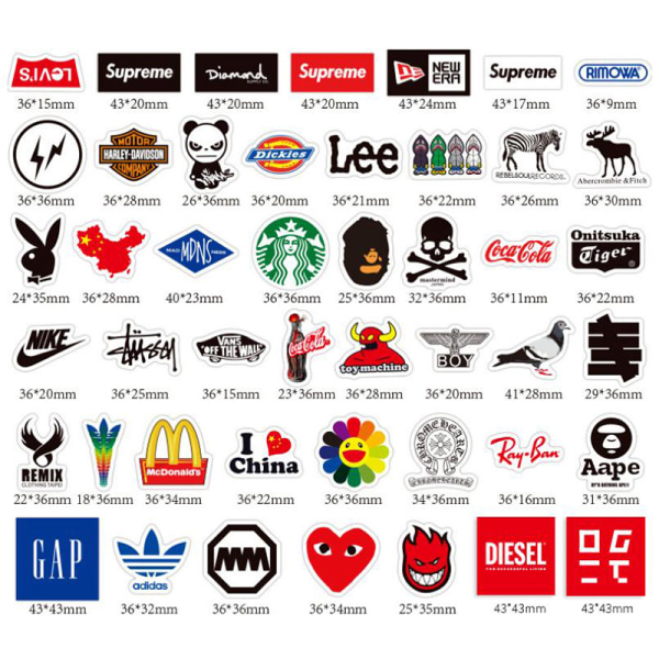 60st Personlighet Logo Stickers Gitarr Laptop Skateboard Luggag One Size