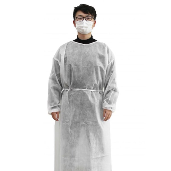 Kertakäyttöiset laboratorioeristyssuojapuku Cover vaatteet Un White 5Pcs