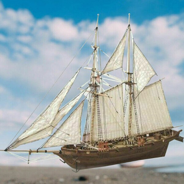 1:100 Halcon træ sejlbåd Model DIY Kit Skibssamling De yellow 1pc