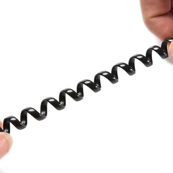 6.5FT sort telefonrør Telefonforlængerledning Curly Coil L black 1pc