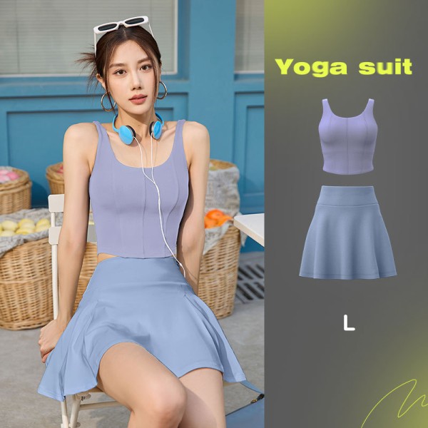 Yogasett for kvinner YogaPant treningsklær kvinner utendørs sportsklær S  Blue L 81ab | Blue | L | Fyndiq