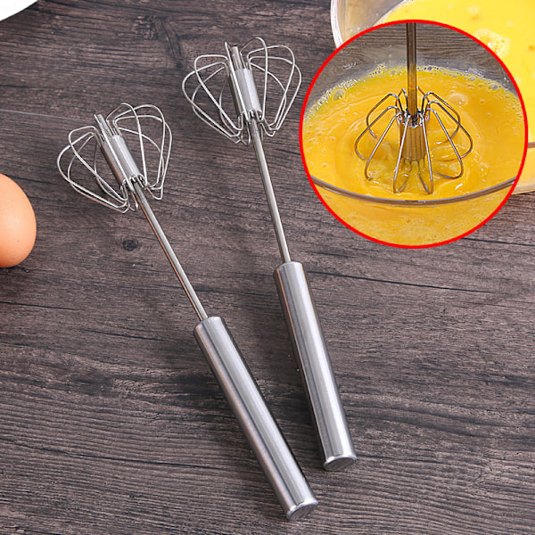304 Rustfritt Stål Eggpisk Semi-Automatisk Eggpisker Manuell M