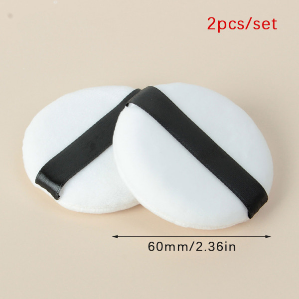 2 Stk Soft Facial Beauty Sponge Puff Pads Face Foundation Cosmet White 60mm