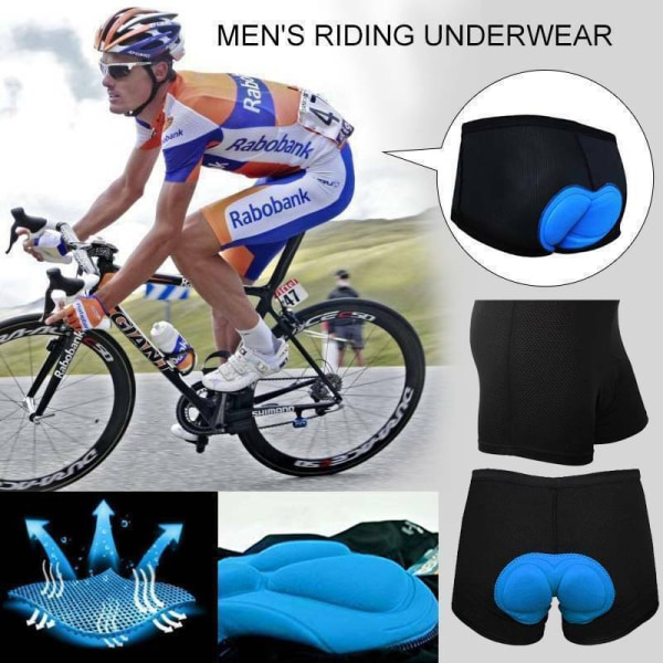 3D vadderade underkläder för män, cykelshorts, cykelväg Mountain B Blue L