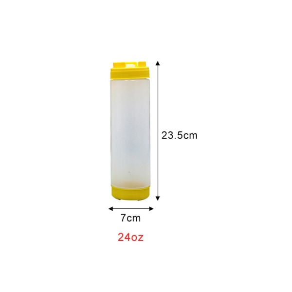 Plastsauceflasker Dobbelthovedflasker Tomatdispenser Stor Yellow 24oz720ML