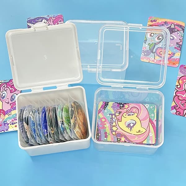 Ny Transparent Plast Förvaringslåda Fotocards Små Kort Stora Clear