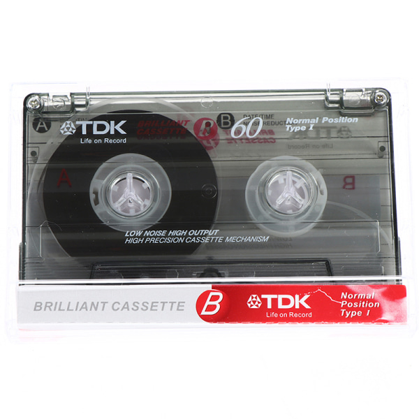 Standard kassett blank båndspiller tom 60 minutter Magnetisk o White one size