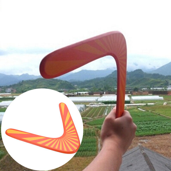 Trä Boomerang klassisk V-form Frisbee Flygande Tefat Leksaker chi