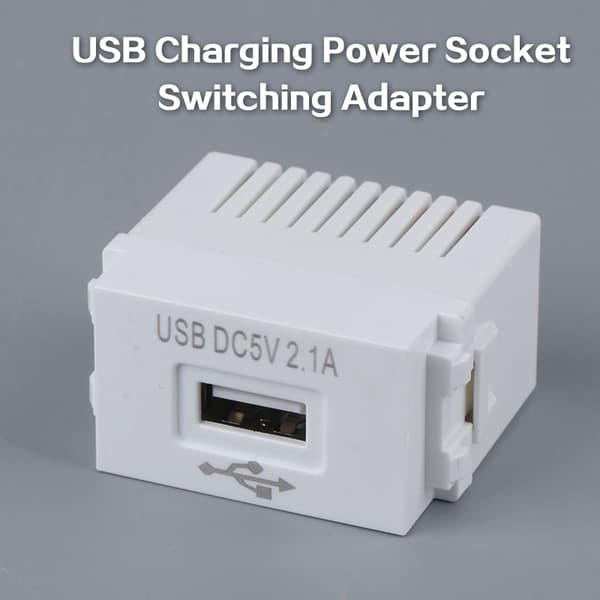 USB Power Module 220V 5V Transformator 2.1A USB-ladekontakt S White