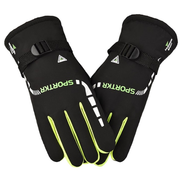 Moottoripyöräkäsineet Full Finger Gloves Absorption Anti-Slip Ridin Green one size