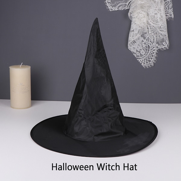 1 stk Halloween svart heksehatt lue hengende heksehatt for Hallowe onesize