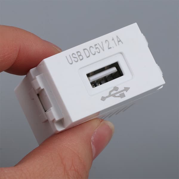 USB Power Module 220V 5V Transformator 2.1A USB-ladekontakt S White