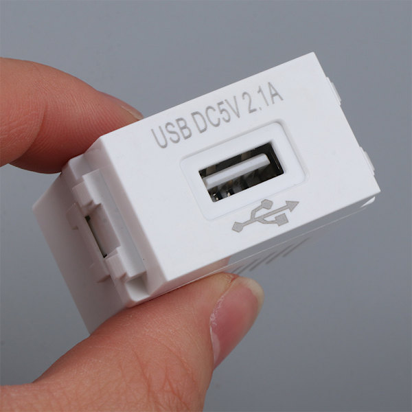 USB-strømmodul 220V 5V-transformator 2,1A USB-ladekontakt S White