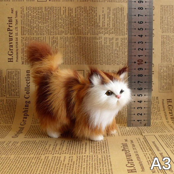 e Simulering Cat Plysj Leker Myk utstoppet kattunge Modell Cat Real A3 one size