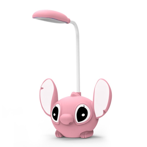 1Pc Anime Stitch Bordlampe Øjenbeskyttelse LED Natlys USB Pink one size