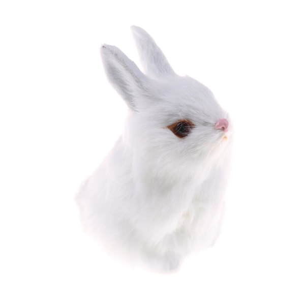 Jäljittele hiuksia White Furry Nap Toys Simulation Animal Model Deco White 1pc