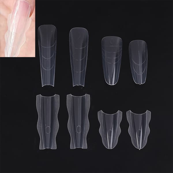 60 stk. Poly Dual Forms Neglegelform Hurtigbyggende Tips Negleforlengelse A2