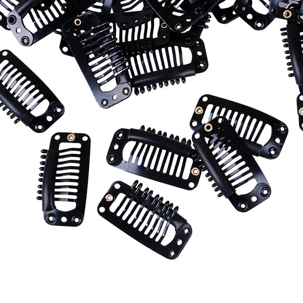 10/100 Toupee parykclips snapclips m/gummi bagside hårextension 10Pcs