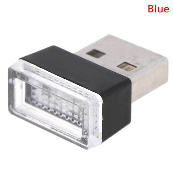 USB LED bilinredningsljusremsa Flexibelt Neon Atmosphere Tube Blue