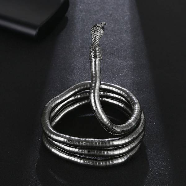 Punk Snake Halsband Choker Justerbart Snake Armband Flexibel W Silver one size