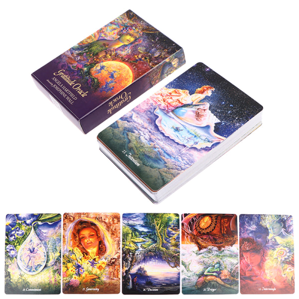 1 Box Kiitollisuus Oracle -kortit Tarot-korttien profetia-ennustuspakka Multicolor one size