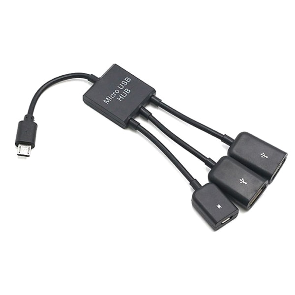 3 i 1 Micro USB Type C HUB hann til kvinne dobbel USB 2.0 vert Type C