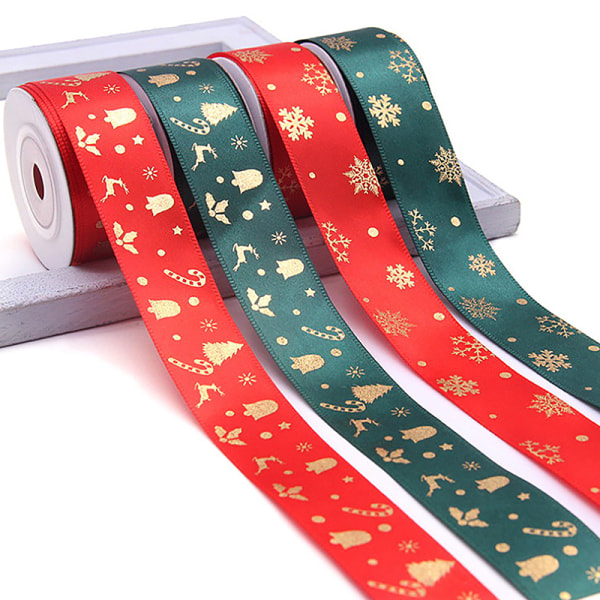 10 Yards Christmas Ribbon Printed Christmas Polyester Ribbon Fo C onesize