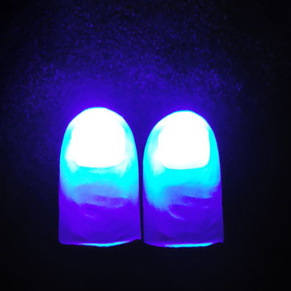 2stk party magi lys opp glød tommel fingre triks vises l Blue 2pcs
