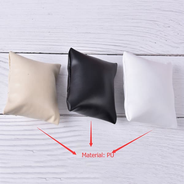 1 stk fløjl PU bomuld ur pude smykker display æsker holder white onesize
