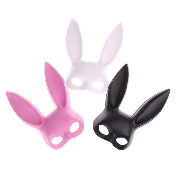 1st Sexig Cosplay PVC Mask Kvinnor Halloween Maskerad Fancy Par Pink one size