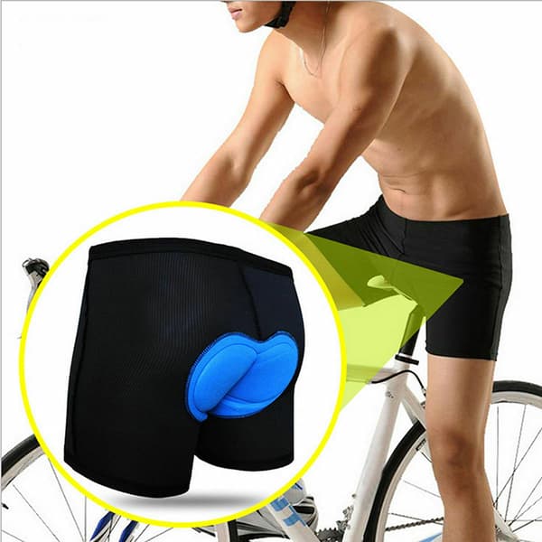 3D vadderade underkläder för män, cykelshorts, cykelväg Mountain B Blue M