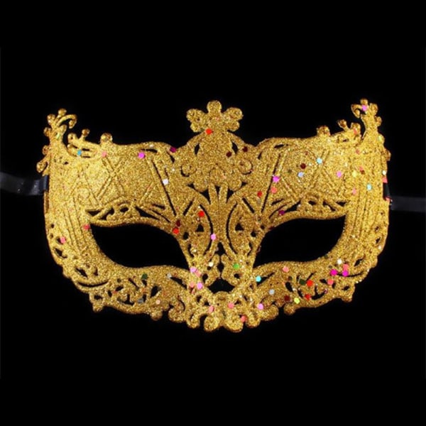 Luksus venetiansk maskerademaske kvinner jenter Sexy Fox Eye Mask F Gold ONESIZE