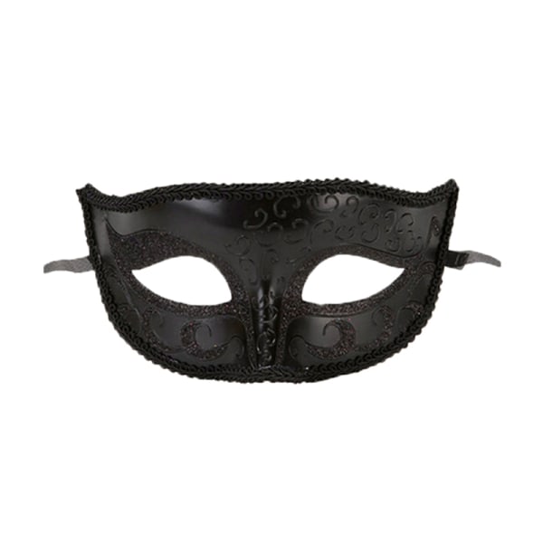 Maskeradmasker för par venetiansk kvinna spets män PP Cosplay Black ONESIZE