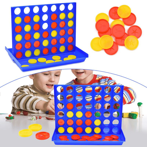 Taitettava Connect 4 In A Line -lautapeli lapsille koulutus Blue one size