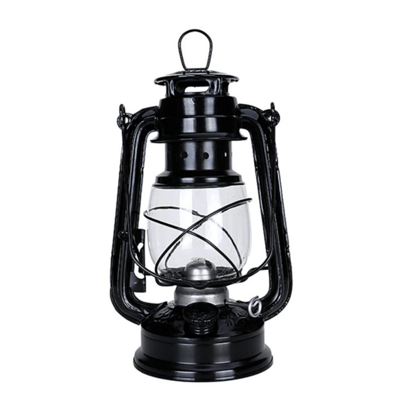 19cm Retro Outdoor Camping Parafin Lampe Bærbar Lantern Brons Black one size